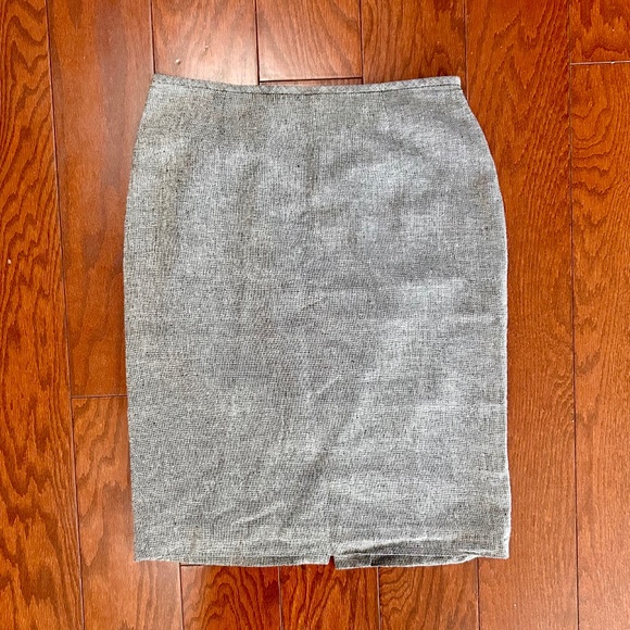 Calvin Klein Gray Linen Tweed-look Pencil Skirt - Picture 1 of 8